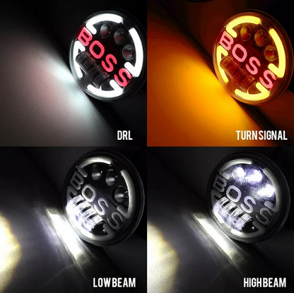 Far LED 7" inch 18cm 12V-24V 6500lm pentru ATV, jeep, motocicletă, camion, tractor etc.