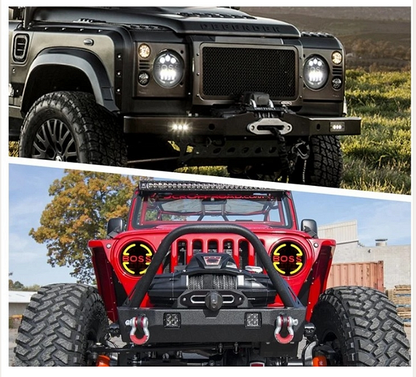 Far LED 7" inch 18cm 12V-24V 6500lm pentru ATV, jeep, motocicletă, camion, tractor etc.