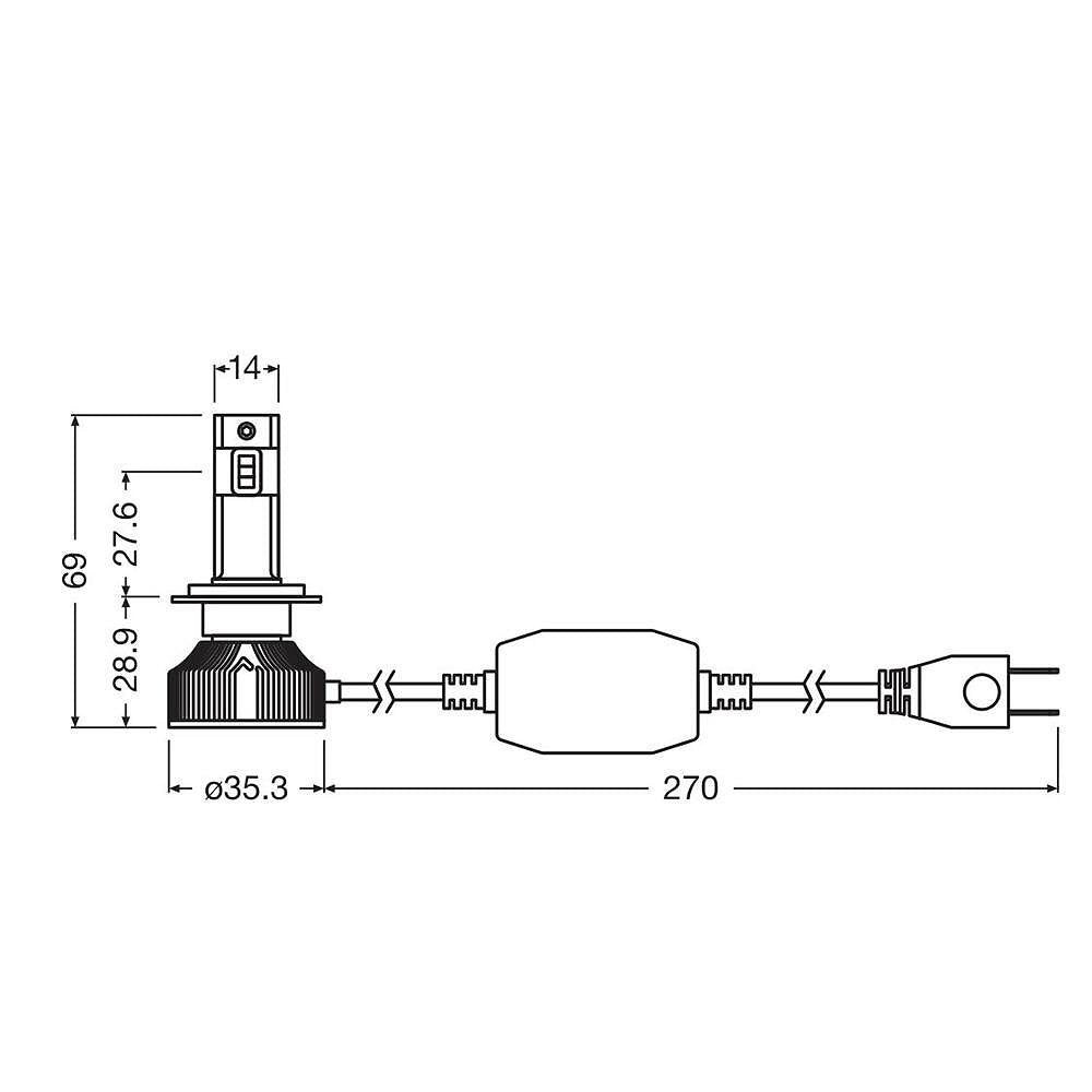 LED крушка H7 12V 42W, Canbus, PX26D, LEDriving HL INTENSE, Osram