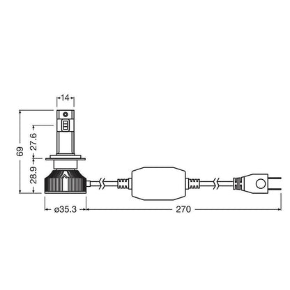 LED крушка H7 12V 42W, Canbus, PX26D, LEDriving HL INTENSE, Osram