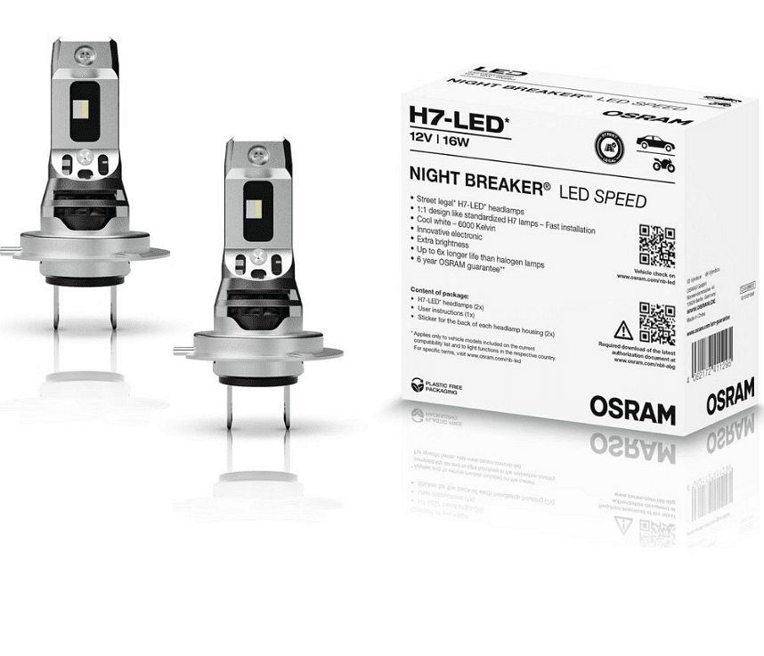 LED крушка H7 12V 16W, Canbus, PX26D, NIGHT BREAKER LED SPEED, Osram
