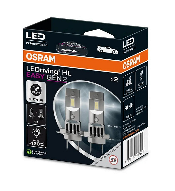OSRAM H7/H18 GEN2 LED Bulb 16W12VPX26D