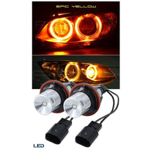 Becuri LED angel eyes pentru BMW, 12V-24V, cu Canbus fără erori, galbene