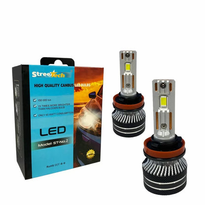 LED Bulbs H11 / H8 / H9 Streetech model STN2 for headlights 45W - Canbus 6000K - 1500% more light