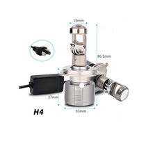 LED Крушки H4 с лупи,12-24v canbus