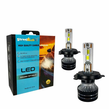Led крушки H4 Streetech модел STN2 за фарове 45W - Canbus 6000K - 1500% повече светлина