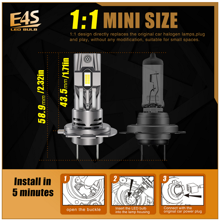 Led Крушки H7 H18 Х7 Х18 12V 50W 15000lm
