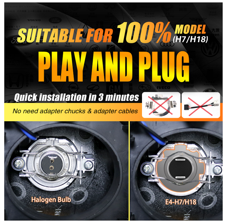 Led Крушки H7 H18 Х7 Х18 12V 50W 15000lm