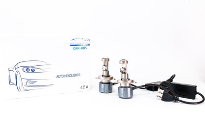 LED Крушки H4 с лупи,12-24v canbus