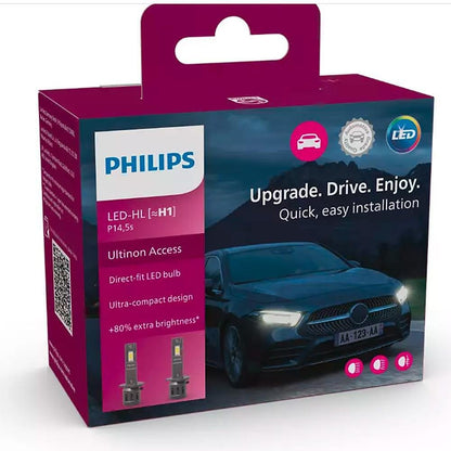 LED Headlight Bulbs H1, Philips Ultinon Access 2500, 12V 13W