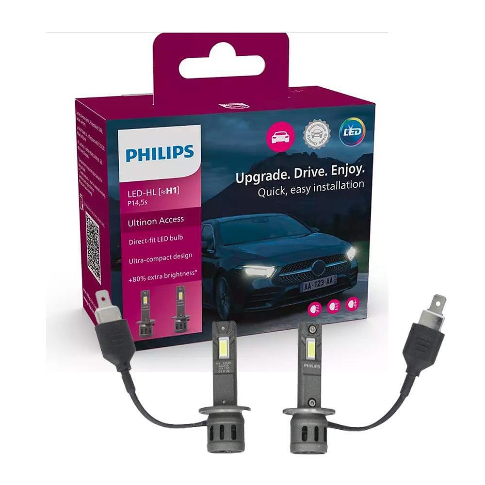 LED Headlight Bulbs H1, Philips Ultinon Access 2500, 12V 13W