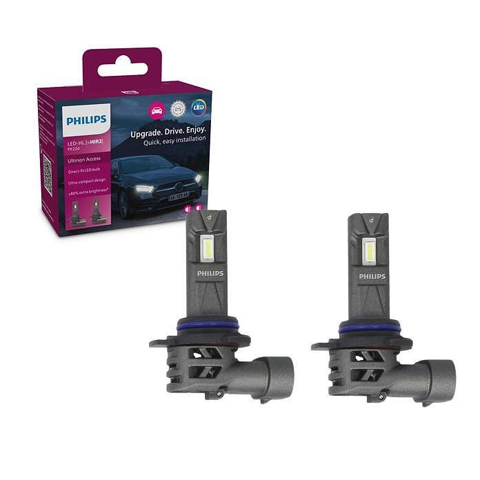 LED Bulbs for Car Headlights HIR2, Philips Ultinon Access 2500, 12V 20W