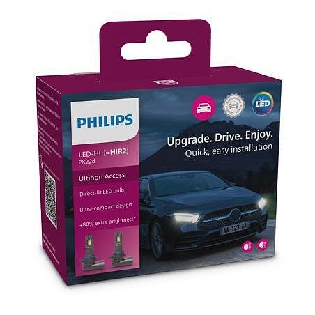 LED Bulbs for Car Headlights HIR2, Philips Ultinon Access 2500, 12V 20W