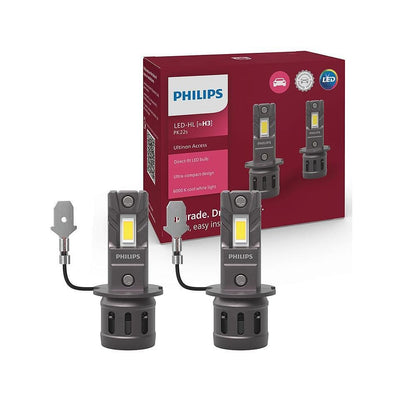 LED крушки предни фарове автомобил H3, Philips Ultinon Access 2500, 12V 20W