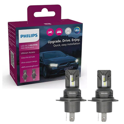LED Bulbs Front Headlights Car H4, Philips Ultinon Access 2500, 12V 20W