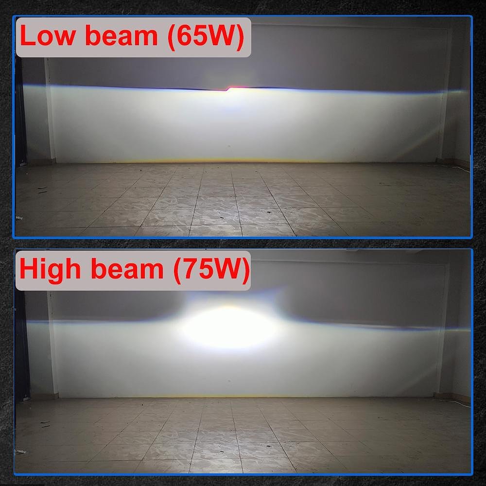 Bi-LED лупи за вграждане 24V 3.0 инча 65W, 6+3 чипа,  за дълги и къси светлини,  6000К