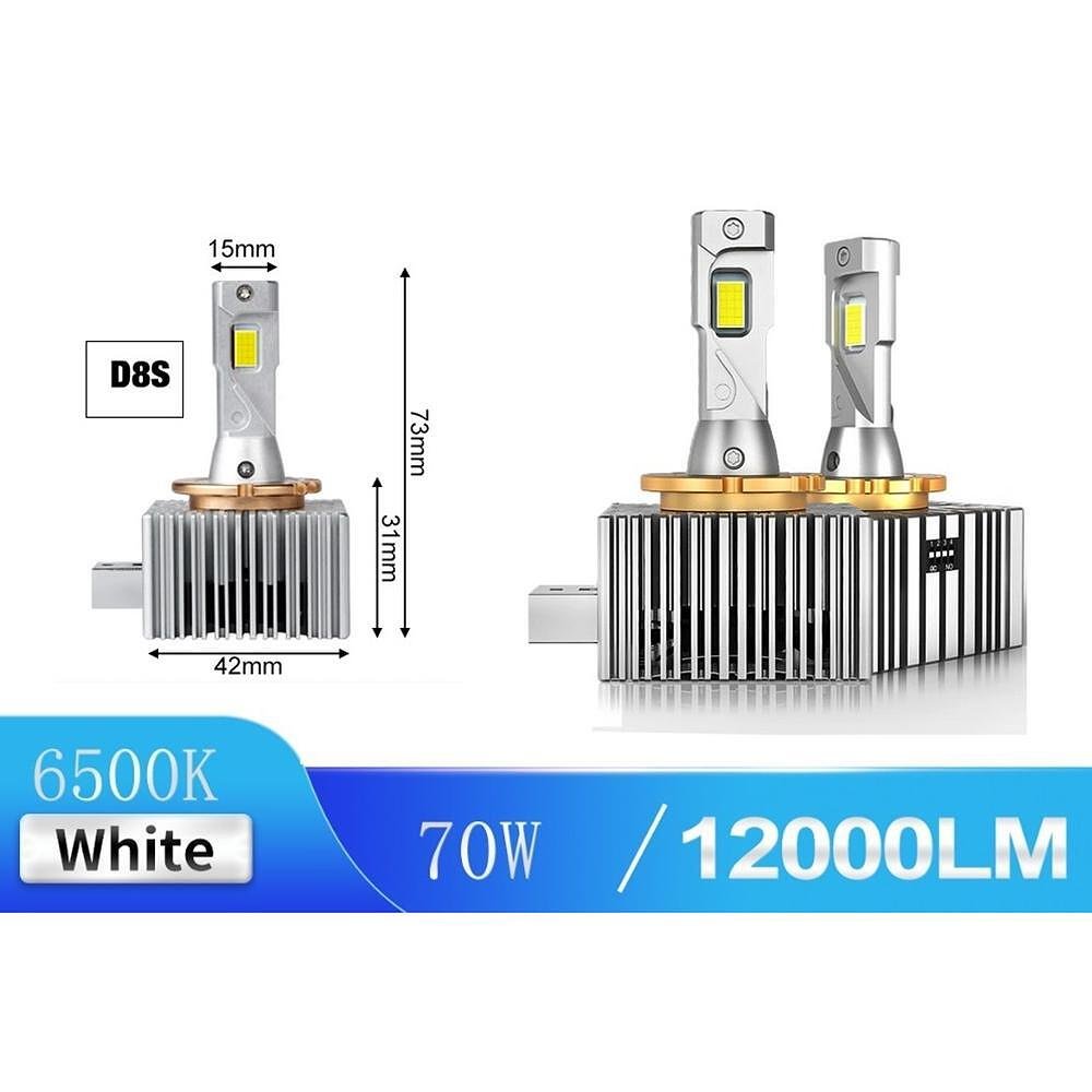 LED Xenon Bulbs D8S, 70 W, 12000 LM, Canbus D-series