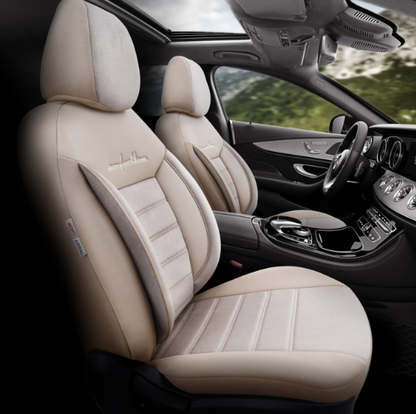 Luxury upholstery OTOM textile with eco leather COMFORT LINE Design – Beige with beige stitching