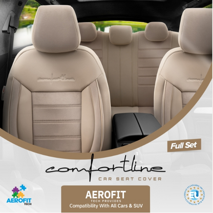 Luxury upholstery OTOM textile with eco leather COMFORT LINE Design – Beige with beige stitching