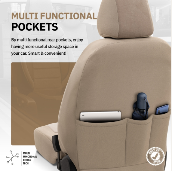 Luxury upholstery OTOM textile with eco leather COMFORT LINE Design – Beige with beige stitching
