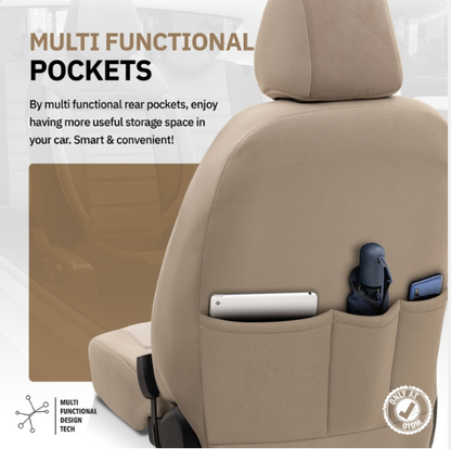 Luxury upholstery OTOM textile with eco leather COMFORT LINE Design – Beige with beige stitching