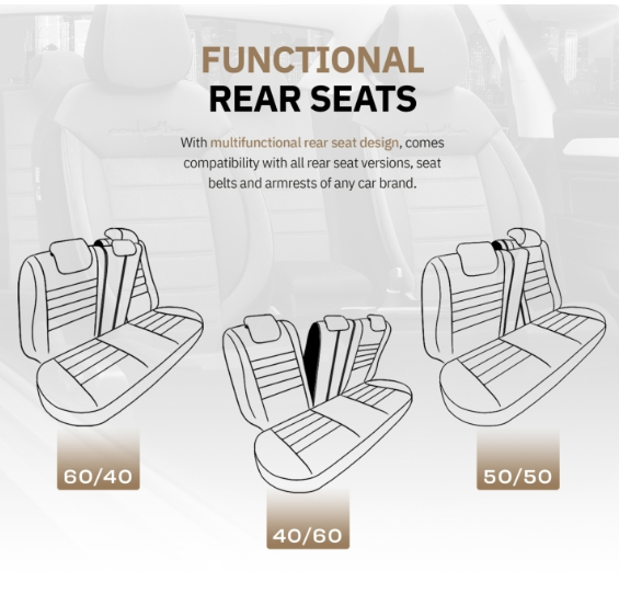 Luxury upholstery OTOM textile with eco leather COMFORT LINE Design – Beige with beige stitching