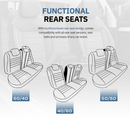 Луксозна тапицерия OTOM текстил с еко кожа COMFORT LINE Design – Черна с бял шев