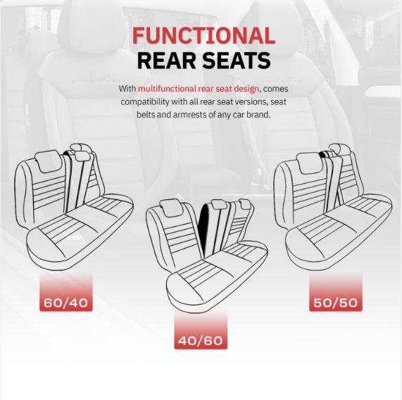 Луксозна тапицерия OTOM текстил с еко кожа COMFORT LINE Design – Червено-Черна с червен шев