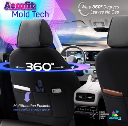 Tapițerie de lux OTOM textil cu piele ecologică CORE Design - Neagră cu cusătură roșie