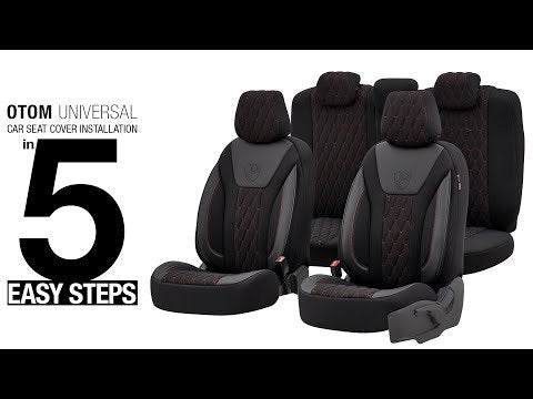 Луксозна тапицерия OTOM текстил с еко кожа THRONE Design – Червено-черна с черен шев