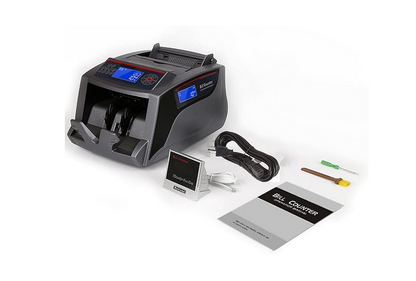 Машина за броене на пари - с собствен цветен LCD и външен LED дисплей, 1000 банкноти/минута, Включен калъф