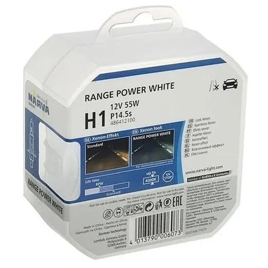 NARVA H1 Range Power White bulbs, 4300K