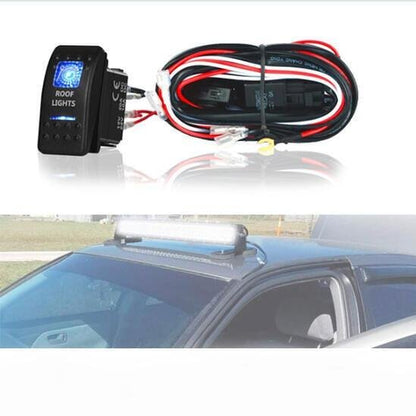 Wiring harness with flush-mount switch for LED light bars and fog lights, 3.5 m