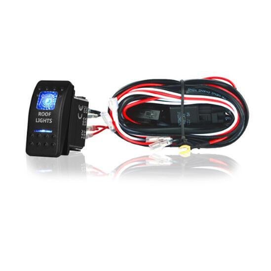 Wiring harness with flush-mount switch for LED light bars and fog lights, 3.5 m