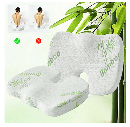 Orthopedic Anatomical Memory Foam Seat Cushion with Bamboo Fibers for Back and Lumbar Pain Relief