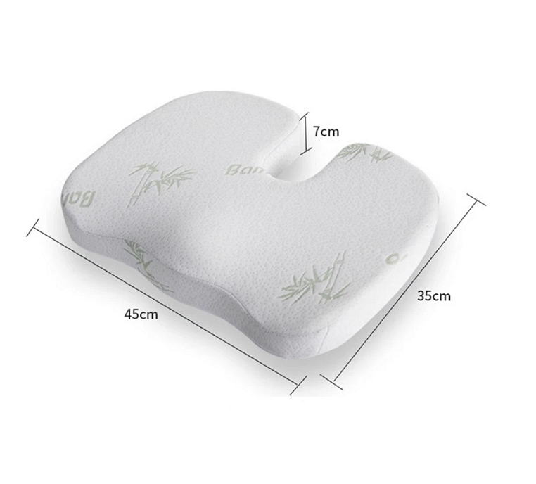 Orthopedic Anatomical Memory Foam Seat Cushion with Bamboo Fibers for Back and Lumbar Pain Relief