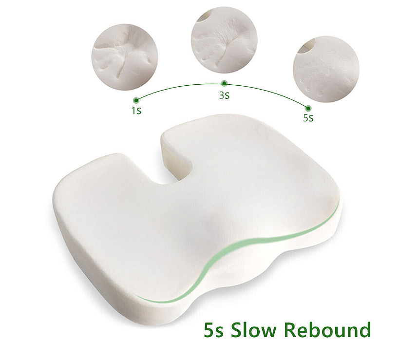 Orthopedic Anatomical Memory Foam Seat Cushion with Bamboo Fibers for Back and Lumbar Pain Relief