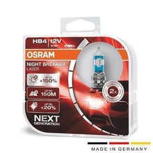 OSRAM night braker laser HB4 9006 +150%