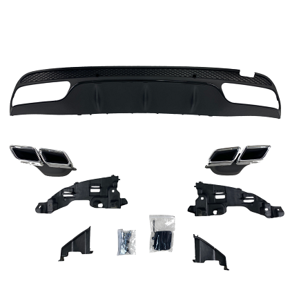 Front Bumper Package for Mercedes C-Class W205 (2014+) - AMG look with rear bumper diffuser and exhaust tips