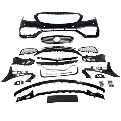 Front Bumper Package for Mercedes C-Class W205 (2014+) - AMG look with rear bumper diffuser and exhaust tips