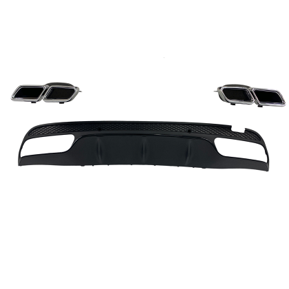 Front Bumper Package for Mercedes C-Class W205 (2014+) - AMG look with rear bumper diffuser and exhaust tips