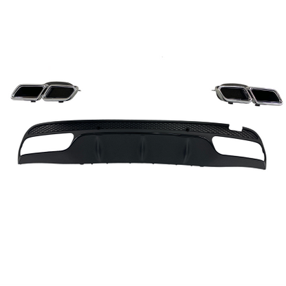 Front Bumper Package for Mercedes C-Class W205 (2014+) - AMG look with rear bumper diffuser and exhaust tips