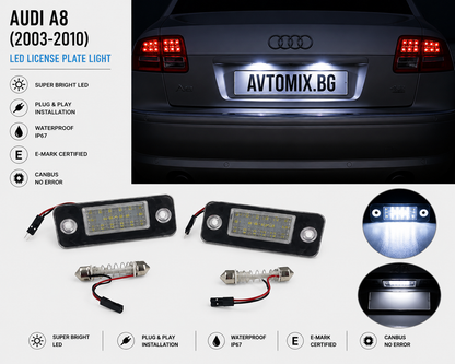 Plafoane pentru iluminarea numărului de înmatriculare spate pentru AUDI A8 (2003-2010)