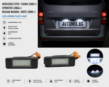 Plafoniere pentru iluminarea numărului de înmatriculare pentru Mercedes Vito / Viano (2003+) / Sprinter (2006+) / Nissan Navara / Note (2005+)
