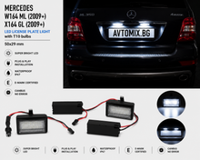 Plafoniere pentru iluminare număr de înmatriculare spate pentru Mercedes W164 ML (2009+) / X164 GL - cu becuri T10, 50x29 mm