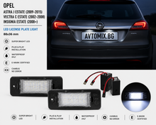 Plafoniere pentru iluminarea numărului de înmatriculare spate pentru OPEL ASTRA J combi Estate / VECTRA C ESTATE combi / INSIGNIA combi, 88x36 mm