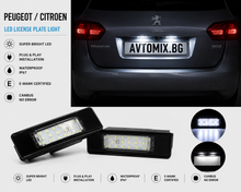 Plafonieră iluminare număr înmatriculare pentru PEUGEOT / CITROEN - dreptunghiulară