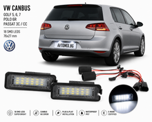 License Plate Lights for VW GOLF 5,6,7 CANBUS / POLO 6R / PASSAT 3C CC / - with 18 bright LEDs, 76x27 mm
