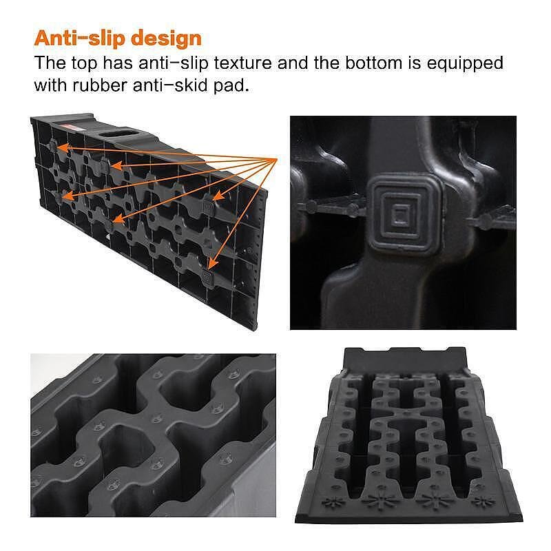 Plastic Car Ramps, 7 t, 905 x 305 x 215 mm, Set of 2