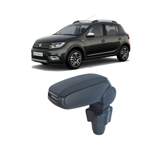 Подлакътник за Dacia Sandero 2018г, черна еко кожа